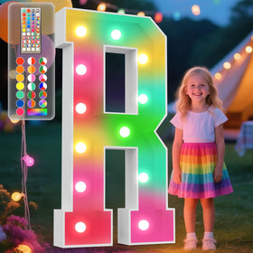 Ledido 4FT marquee letters with remote control for customizable lighting at events.