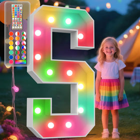 Ledido 4ft marquee letters glow with remote control for color customization.