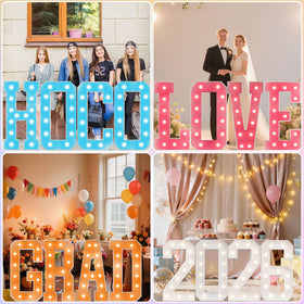 Ledido marquee letters suitable for indoor and outdoor setups.