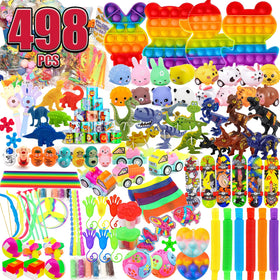 Leeche 498-pcs party-favor set offers a colorful assortment for classroom prizes and party favors.