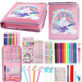 Leeche unicorn pencil case with fruit-scented markers for organized art play
