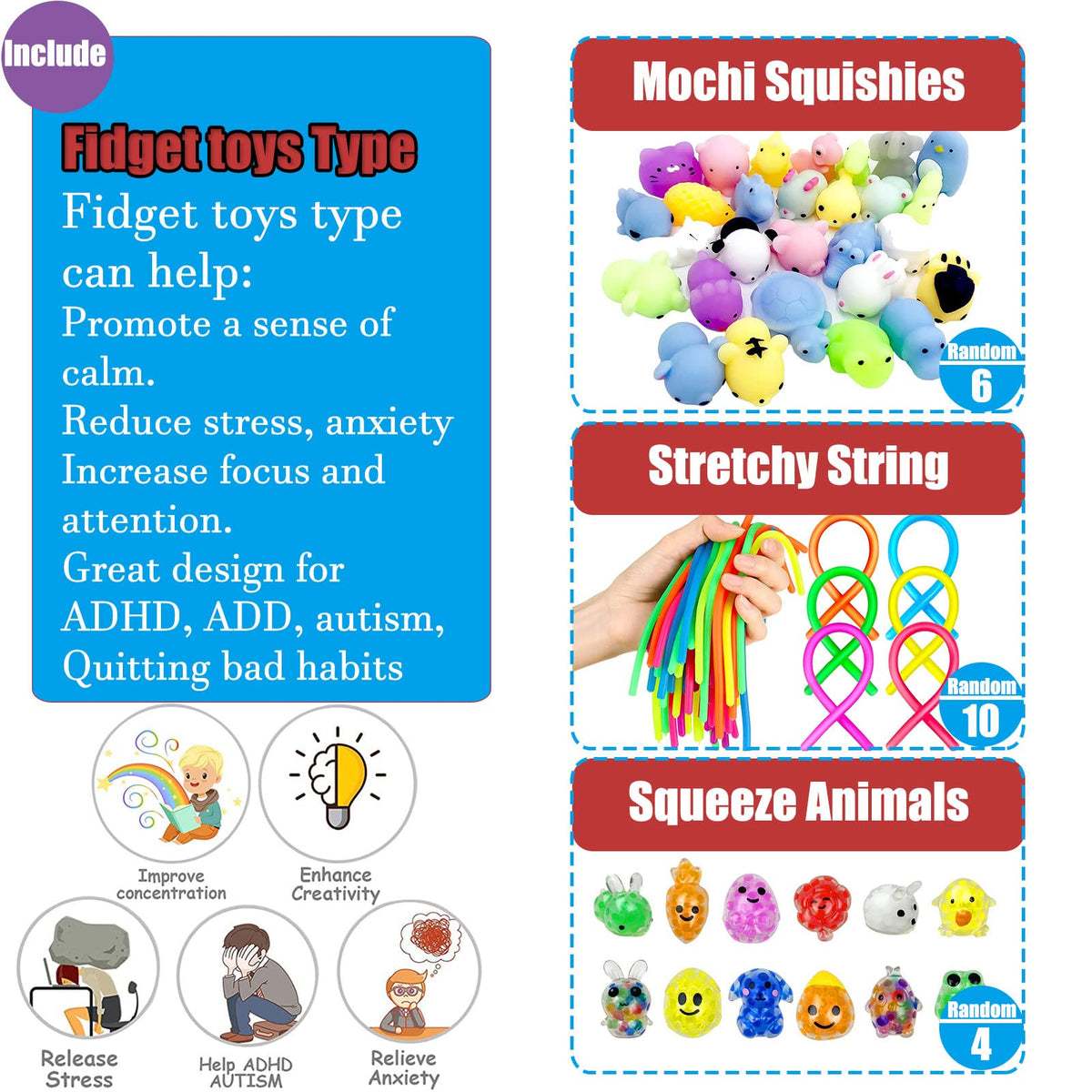 Leeche mini stretchy strings for hands-on sensory exploration
