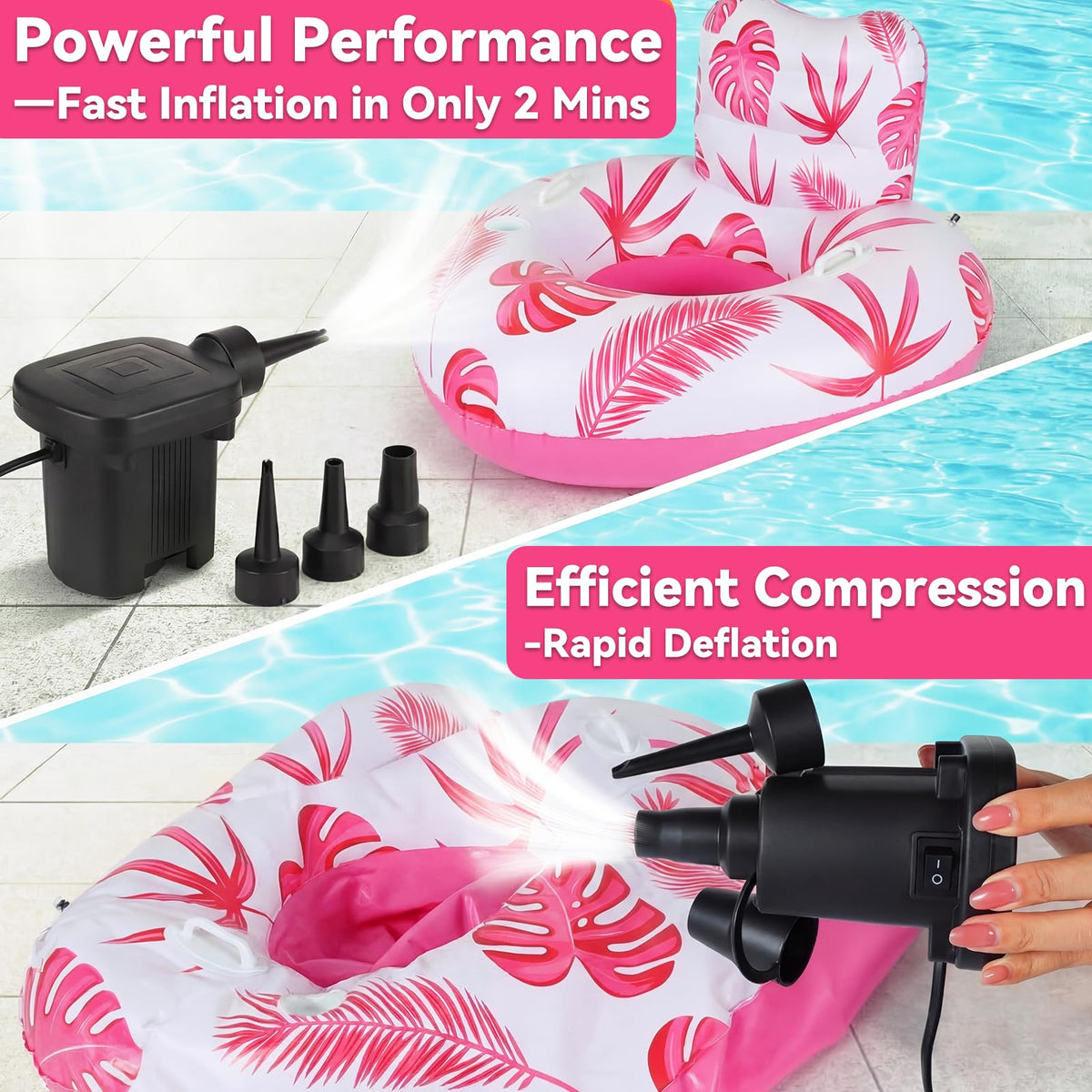 LEECICILE heart pool float folded compact demonstrates portability for travel.