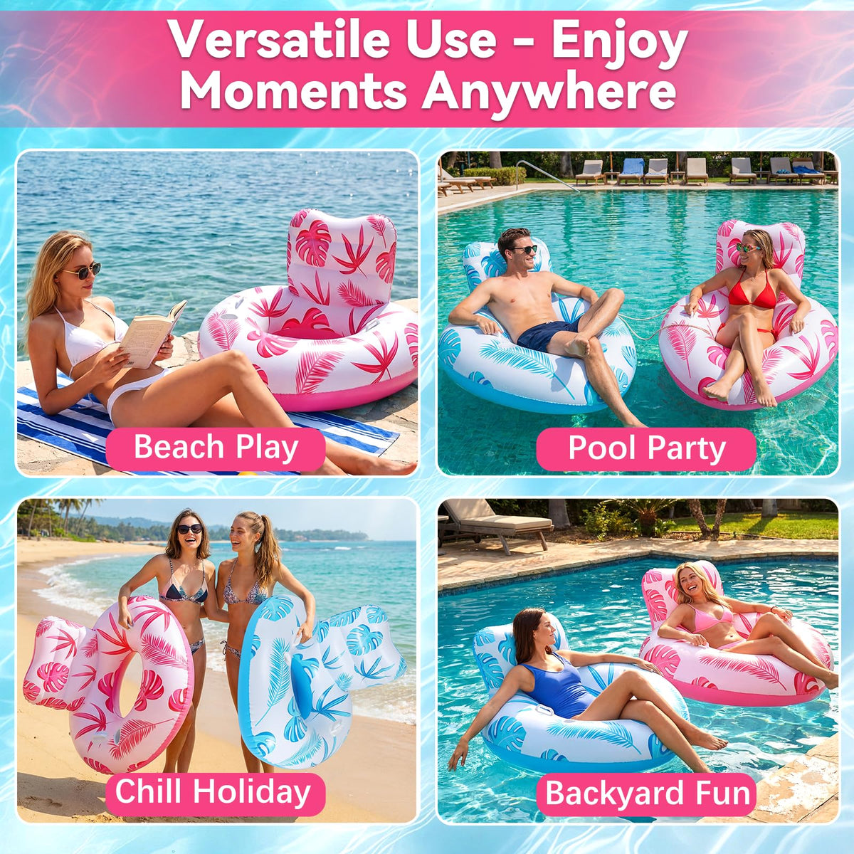 LEECICILE heart pool float party use invites friends to relax together.