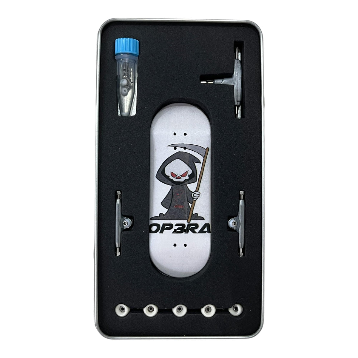 LEEFAI Pro fingerboard Grim Edition in premium metal case for safe storage