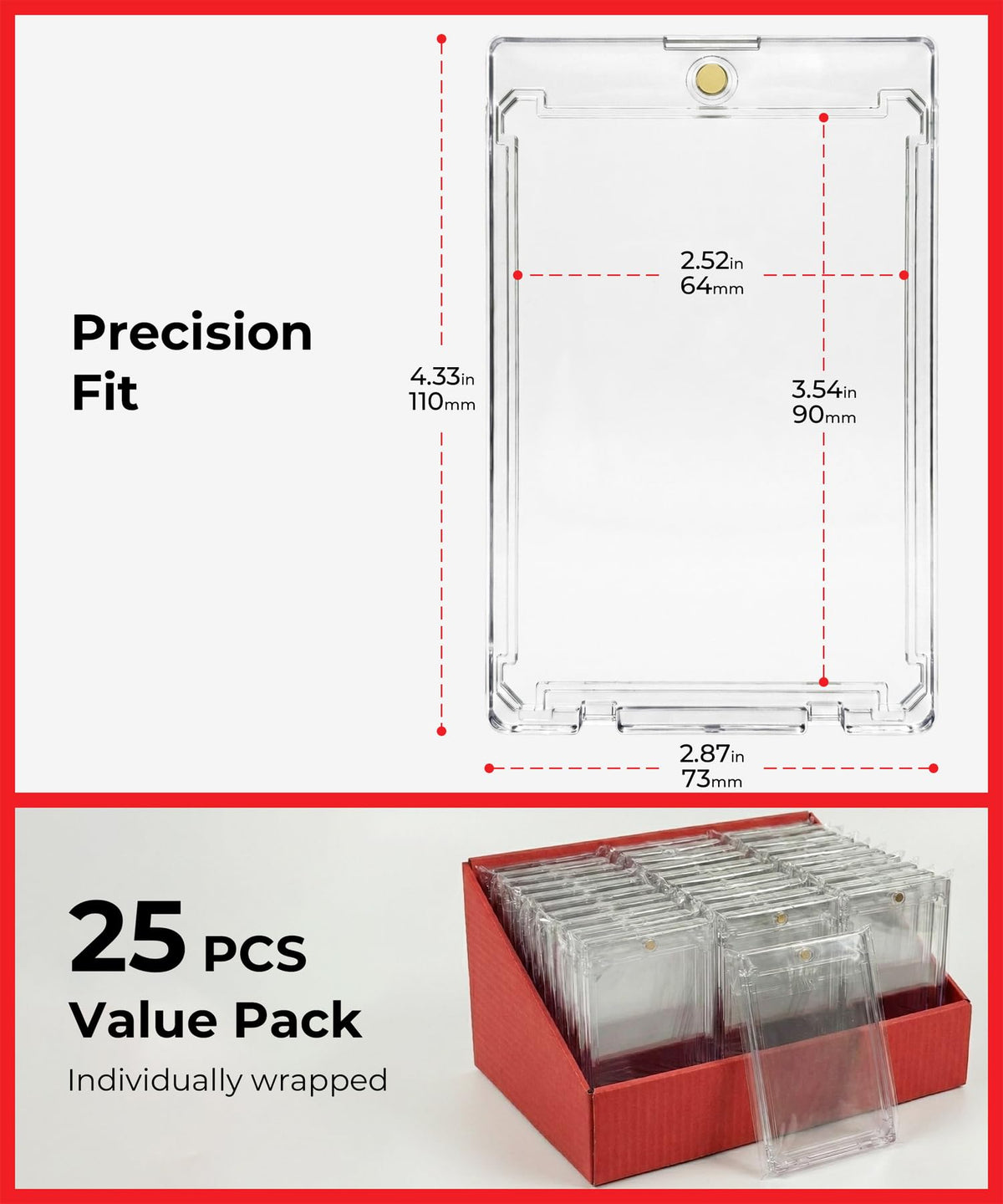 LEEFLIT 25-pack magnetic card holders pack showing value and consistency