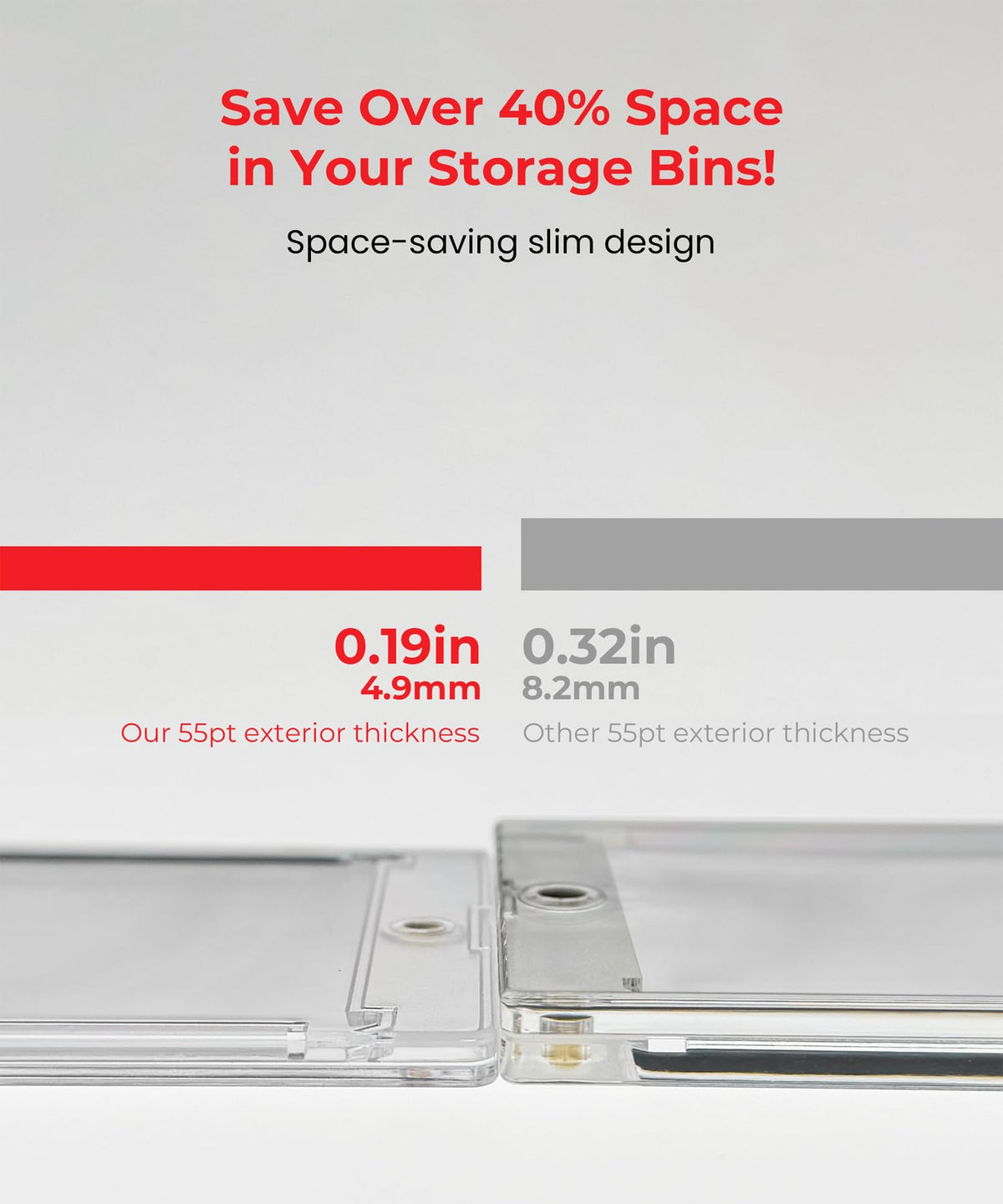 LEEFLIT 55pt magnetic card holders edge diamond corners close-up for edge safety