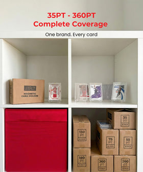 LEEFLIT archival-safe protectors for multi-color patches and relics.