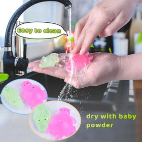 Leehur frog mochi squishy toys are bright and easy to clean.