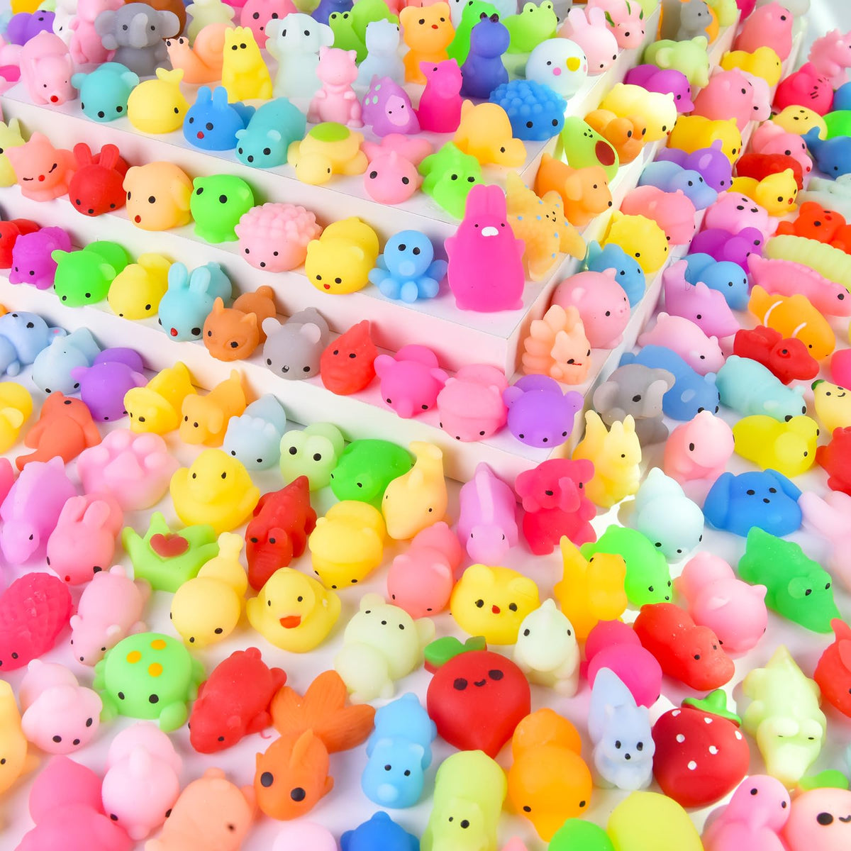LEEHUR kawaii squishies collection pack with varied designs for kids' play and gifting