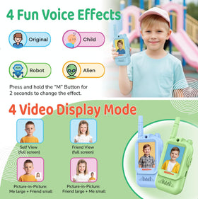 LEENK Kids blue charging image demonstrates rechargeable two-unit setup for quick play sessions.