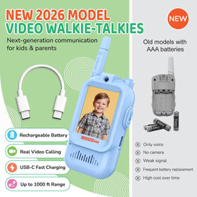 LEENK Kids blue in-hand view shows compact, kid-friendly design for easy use.