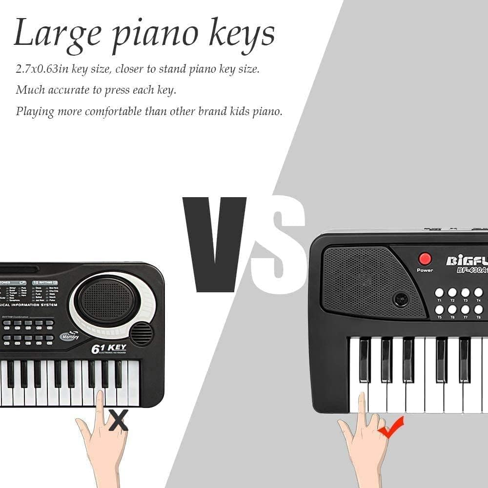 LeeQee 37-key kids piano record and play feature capture melodies