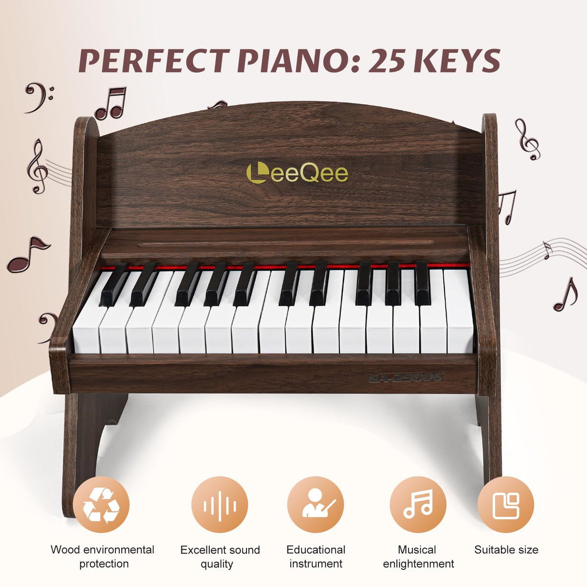 LeeQee baby piano simulates accurate sound for engaging melodies.