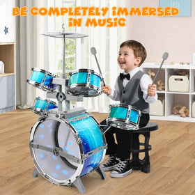 LeeQee cymbal adds bright tones for group music moments.
