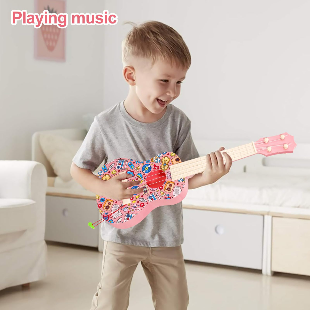 LeeQee 21in ukulele sparks creativity and imaginative play in young musicians