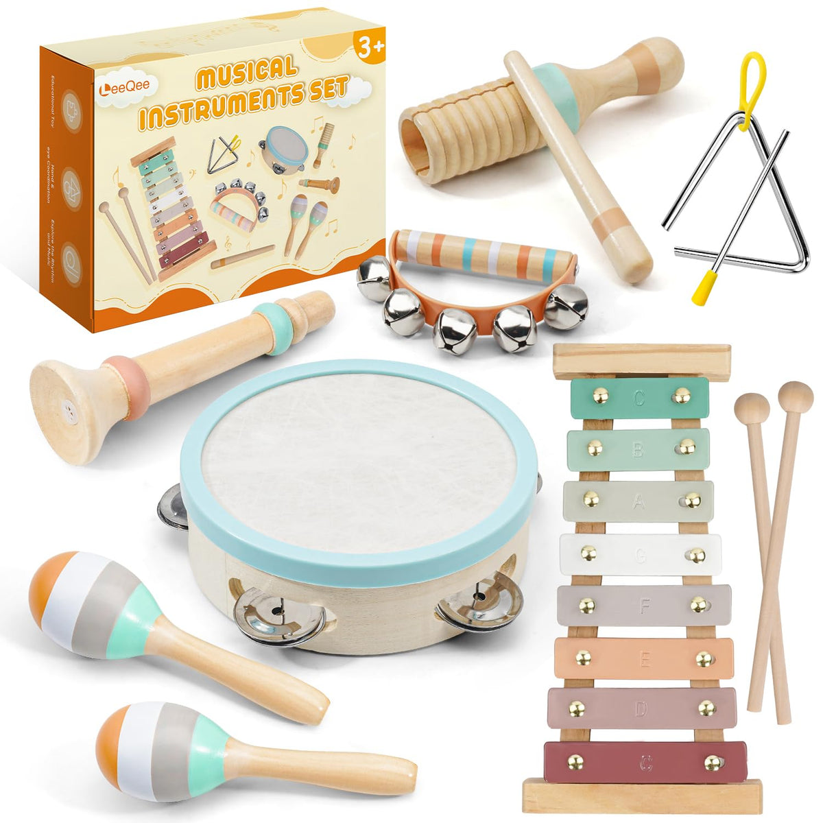 LeeQee wooden xylophone for toddlers enhances early rhythm and musical exploration.