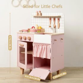 Leeshyah pink wooden play kitchen gift-ready design suits birthdays and holidays