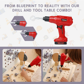 Leeshyah toy drill in action adds realism to playtime.