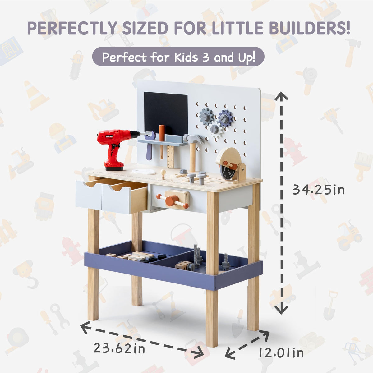 Leeshyah natural wood finish with smooth edges for safe exploration.