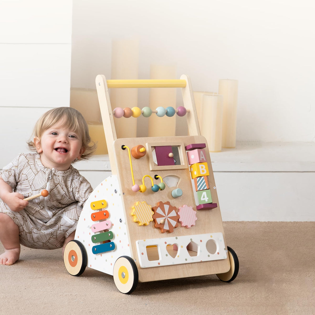 Leeshyah walker shape sorter supports color recognition and early sorting skills
