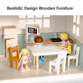 Leeshyah wooden dollhouse scaled for 4 to 6 inch dolls