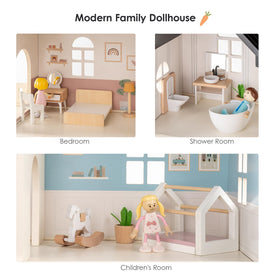 Leeshyah wooden dollhouse living room furniture set enhances cohesive play