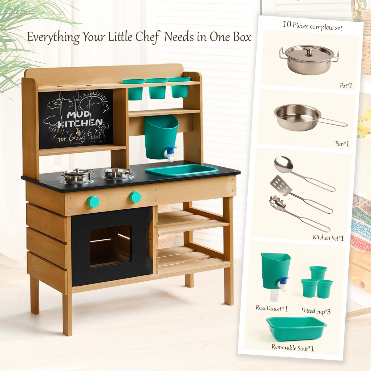 Leeshyah wooden mud kitchen assembly guide: step-by-step setup helps families get ready.