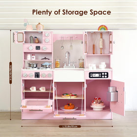 Leeshyah play kitchen lights and sounds add realism to kids' cooking play.