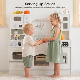 Leeshyah modern design wooden play kitchen fits any playroom