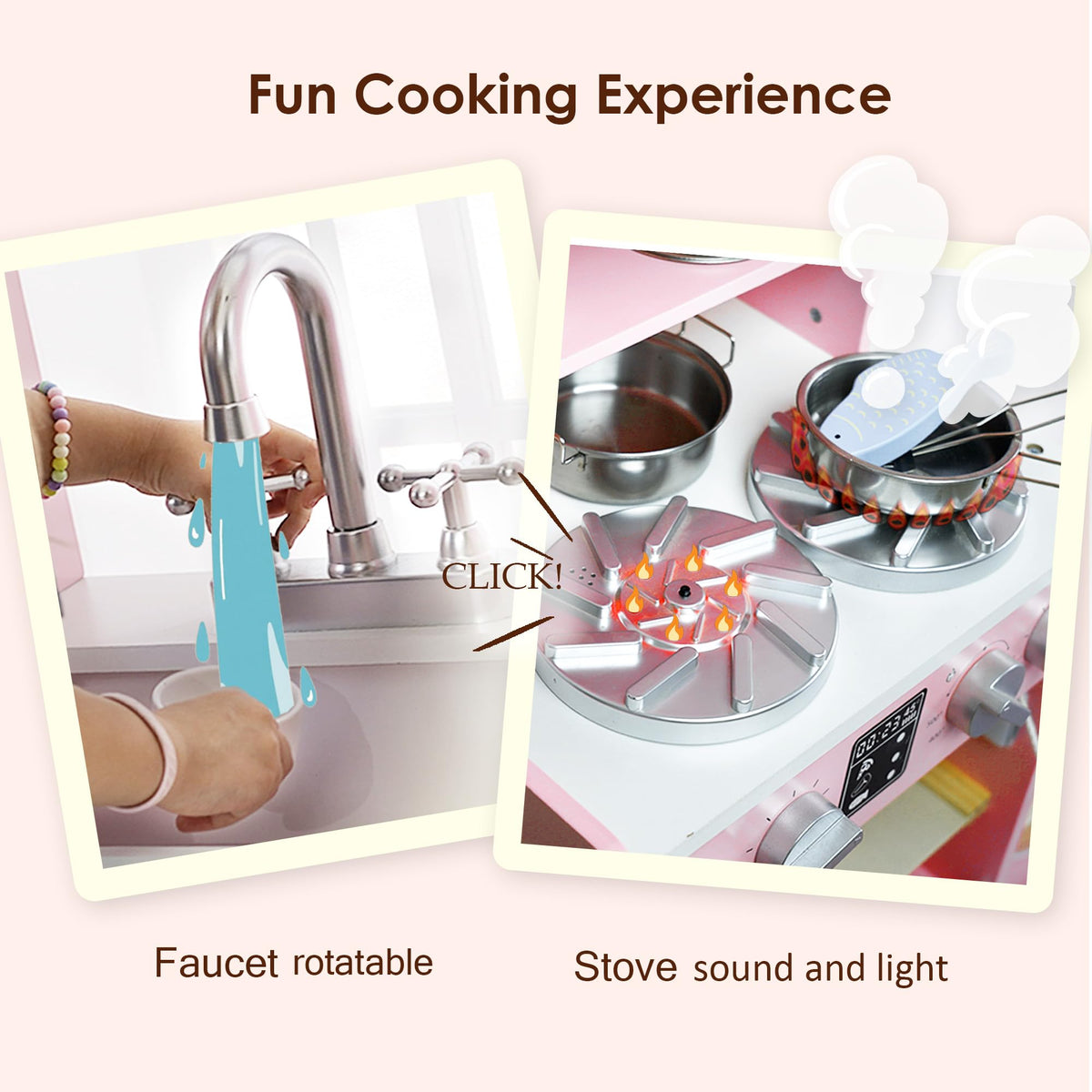 Leeshyah play kitchen sink with faucet for role-play washing and cleanup.