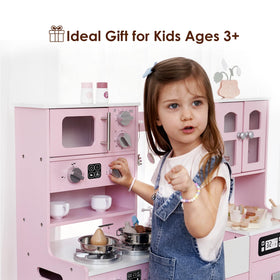 Leeshyah play kitchen stove lights up for interactive cooking pretend play.