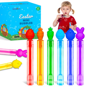 Leetous Easter bubble wands with bunny and egg designs for kids' outdoor fun.