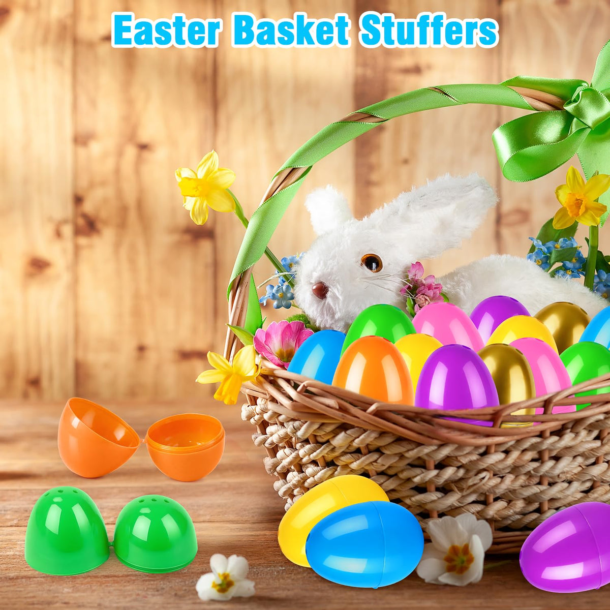 Leetous Easter eggs as decorative display accents for celebrations.