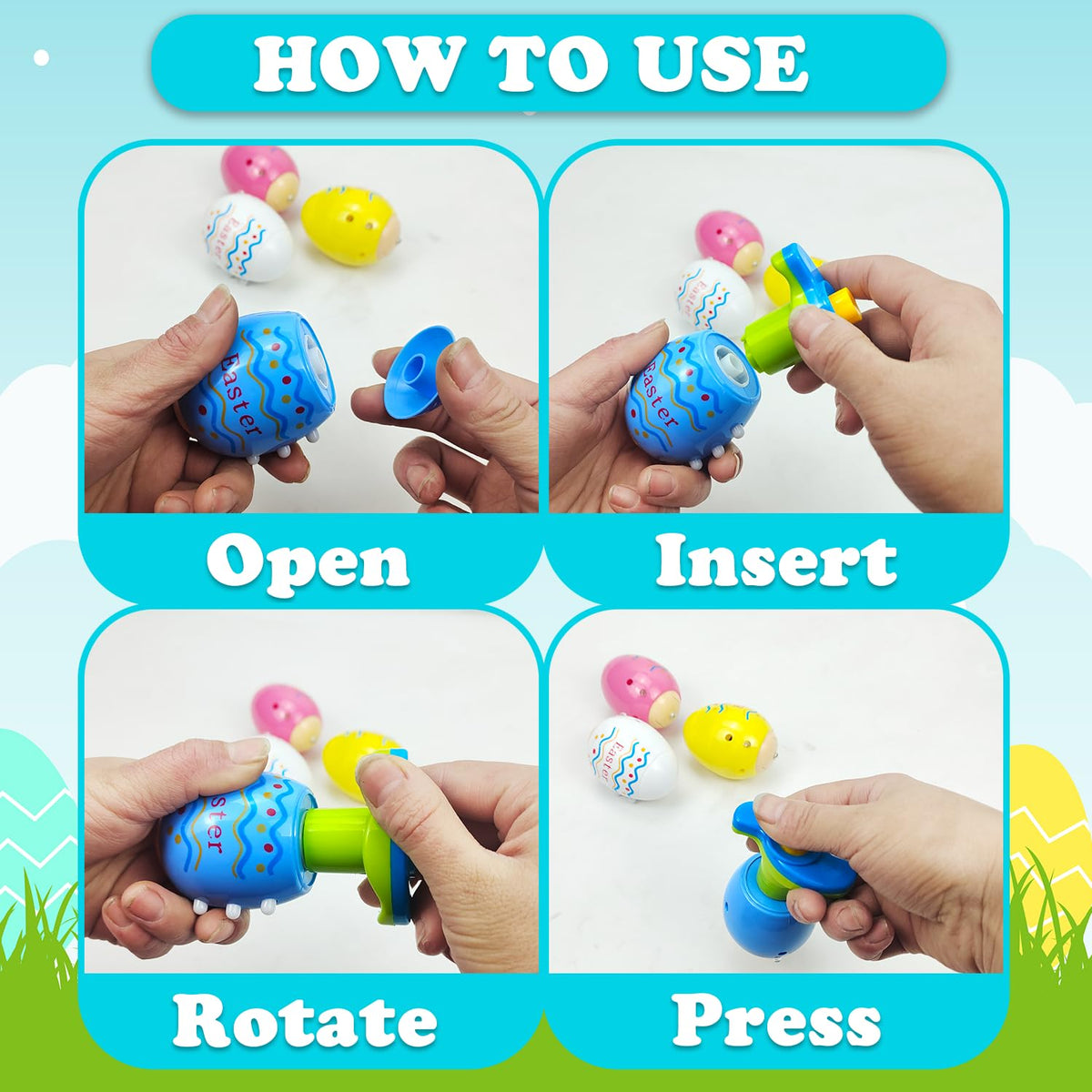 Leetous spinning tops inside eggs boost interactive Easter egg hunts.