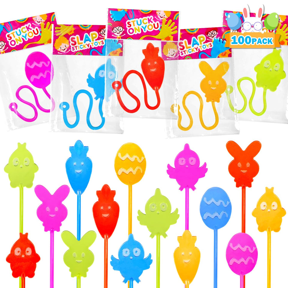 Leetous Easter sticky hands 100-pack for party favors and egg hunts.