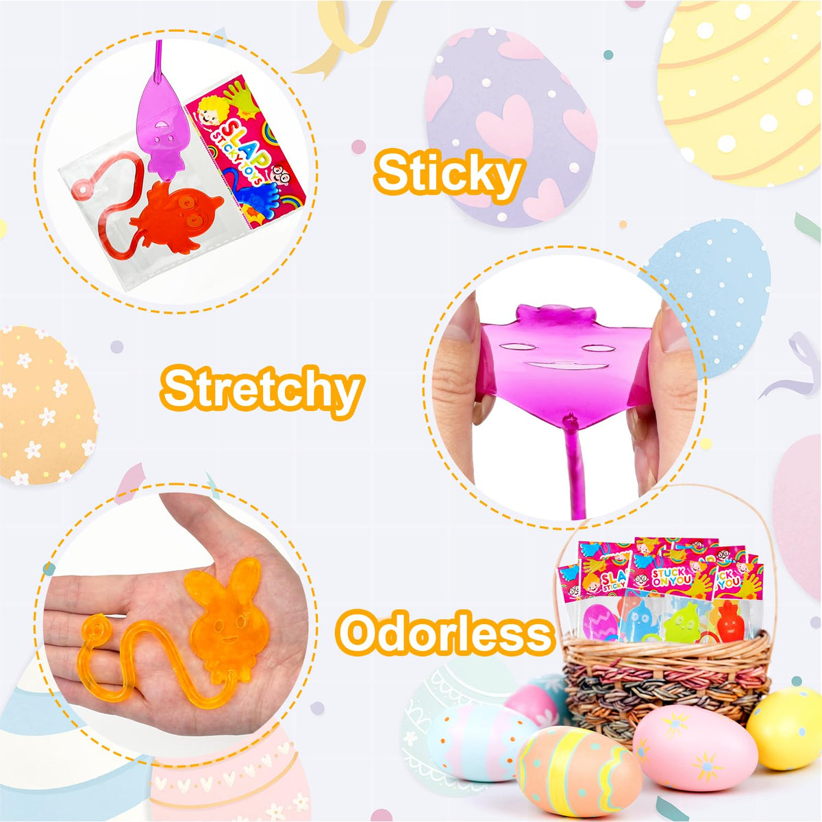 Leetous Easter sticky hands perfect toddler basket stuffers
