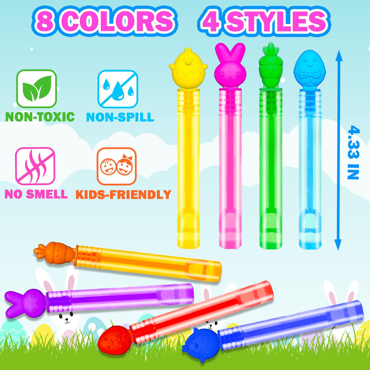 Leetous mini bubble wands, 4.2 inches, perfect for little hands and bubble-filled play.