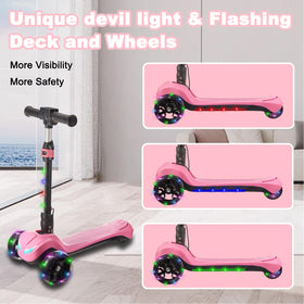 LEFELWEL scooter's colorful rainbow lights enhance visibility during evening rides.