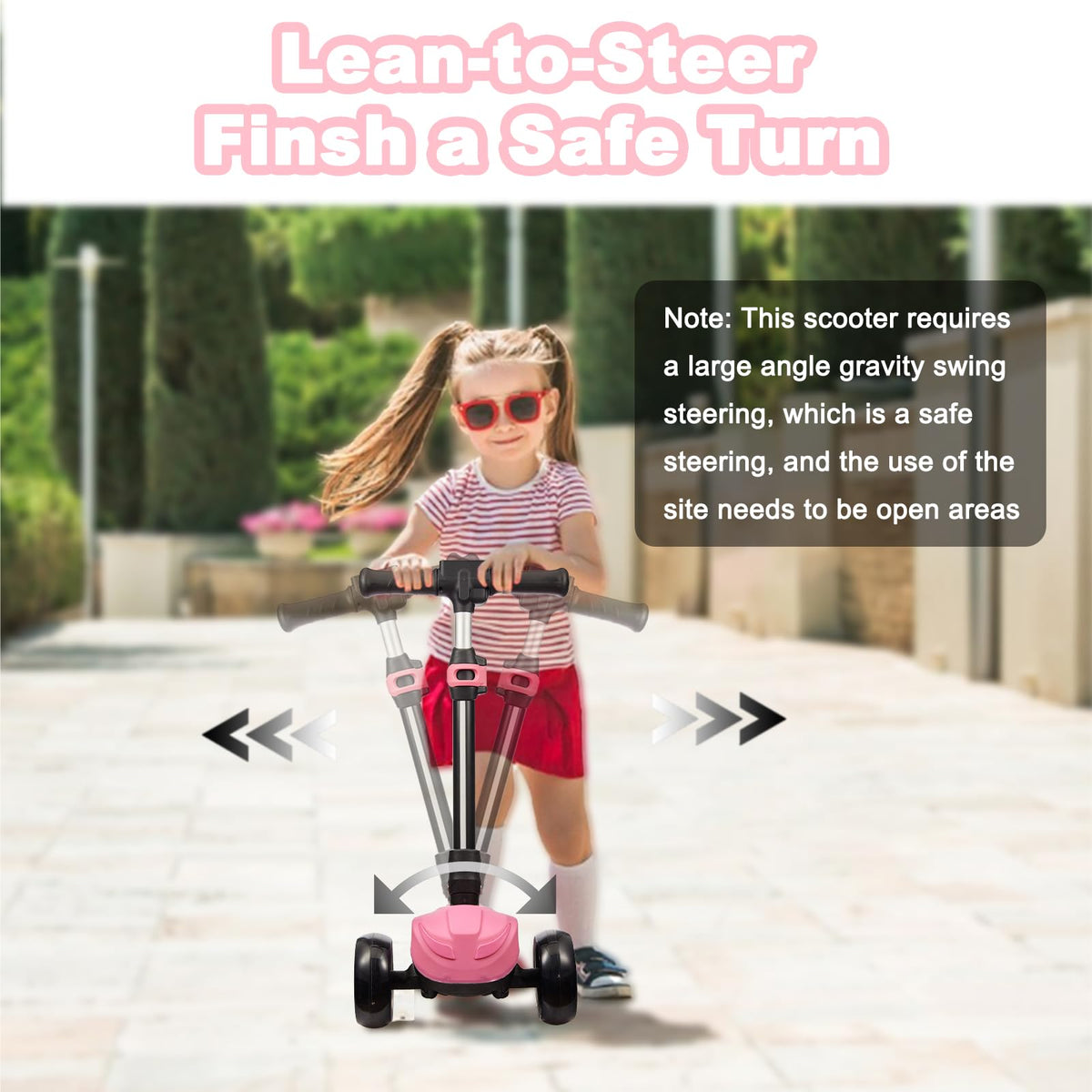 LEFELWEL three-wheel stability supports confident beginner riders.