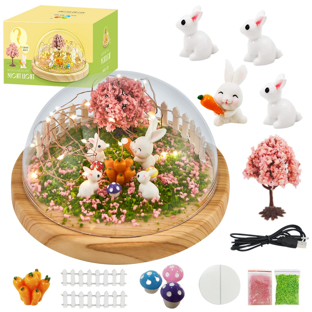 LEFJUBAW rabbit night light kit assembly with soft glow and kid-friendly components