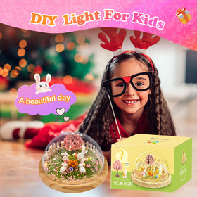 LEFJUBAW soft glow LED string illuminating a crafted bunny lamp