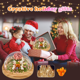 LEFJUBAW wooden tree and rabbit figurines for playful night light scene