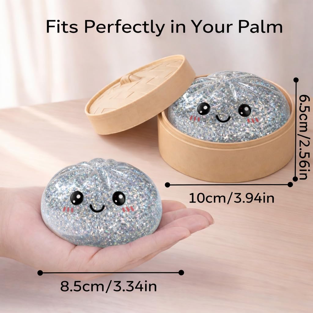 LEGEOS Glitter Dumpling Squishy easy-clean surface for quick maintenance.