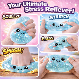 LEGEOS Glitter Dumpling Squishy palm-size comfort for quick stress relief.