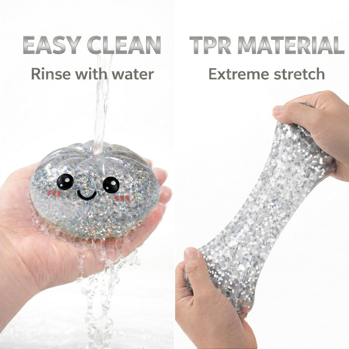 LEGEOS Glitter Dumpling Squishy provides desk-focused stress relief and improved focus during tasks.