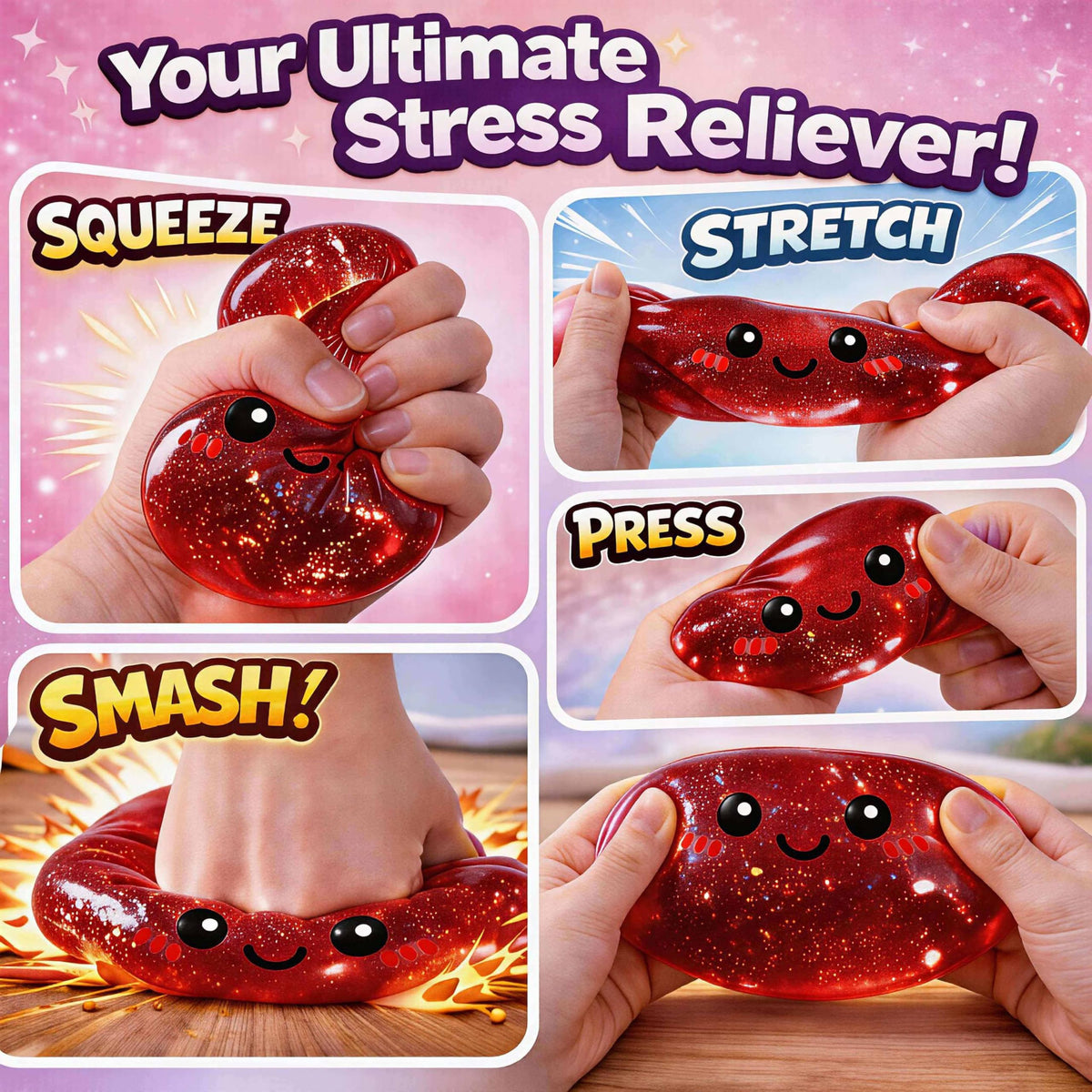 LEGEOS soft TPR dumpling close-up shows flexible texture for soothing kneading and stress relief