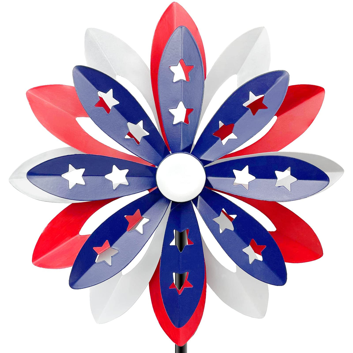 LEGIFO wind spinner with patriotic star-spangled design brightens gardens