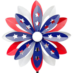LEGIFO wind spinner with patriotic star-spangled design brightens gardens