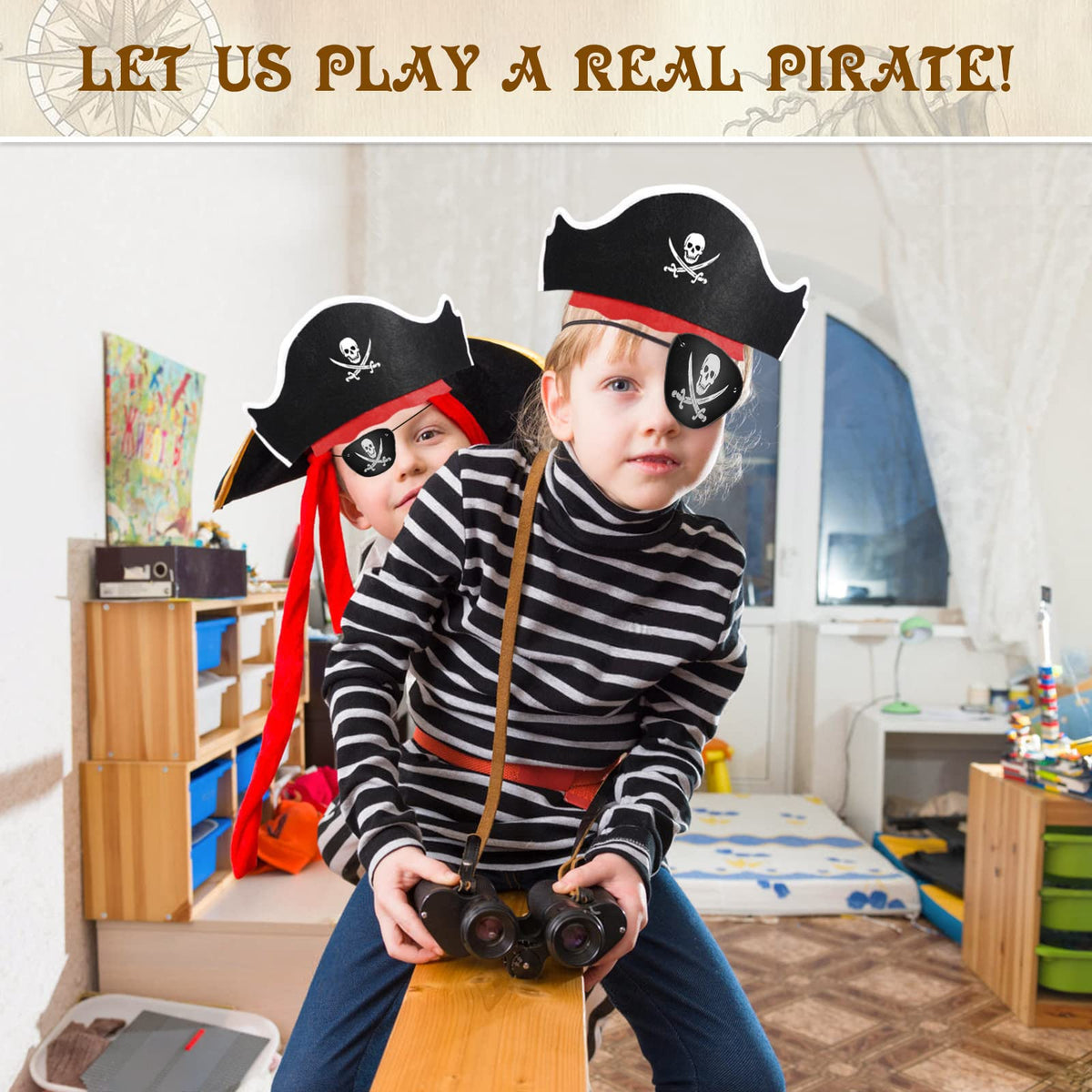 Legigo adjustable pirate hat with elastic band for secure wear
